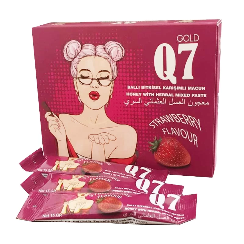 Sexual Tonic for Women Strawberry Flavor Epimedium Paste Increase Sexual Desire Q7 Honey Turkish Epimedium Paste 12 sachets x 15g 180g